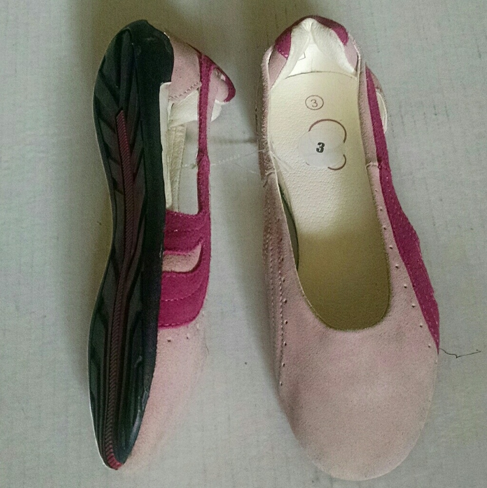 Girls OP Ocean Pacific leather pink slip-on shoes